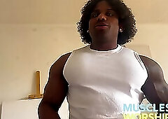 Huge Alpha Bodybuilder Makes You Worship His Quads, Abs, and Cock Stuffed Posers