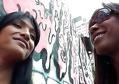 Ebony titties and dick sucked on by horny cock-loving hunk