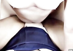 Fuck Asian Thai,Malaysia uniform student 18 with white sock moanig loud by her long cock husband until cum on her skirt.