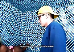 Curvy latin chick rubia de coño estrecho es follada por una gran verga a escondidas en un sauna, Cogeme o perderás tu trabajo