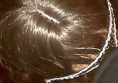 Crossdresser slut sucking black cock POV