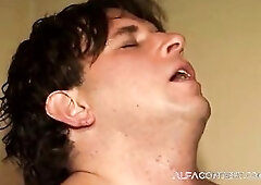 Old blond enjoys screwing by multiple rods