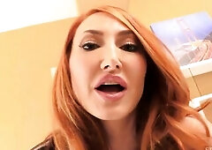 Glamorous red haired sweetheart Kendra James flashes these large melons and widens her legs for public nudity previous to heading inside to masturbate