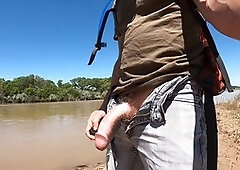 Man uses vibrator inside a Condom