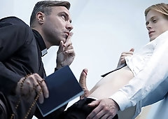 Adrian Hill fucked by kinky priest Manuel Skye on the stairs