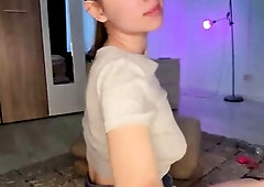 Golden-haired beauty banging anal with vibro