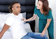 Black guy with a large penis fucked a long-legged Jenn Cameron