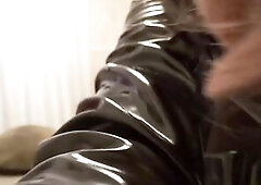 Alison Thighbootboy Masked Wand Jerk Off in PVC and Haunch Boots