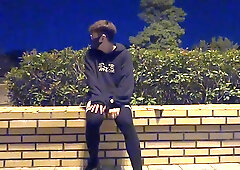 Fellow in pantyhose wank in the park, porked by a passing runner (Part 1)