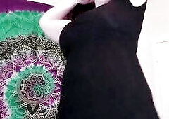 A overweight big beautiful woman mama with giant boobs stomach and biggest butt helps u cum by stripping down in front of u and then putting her boobs