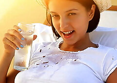 Busty skinny teen masturbating for you