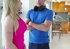 Busty blond Domme enjoys taboo play with her stepmom role
