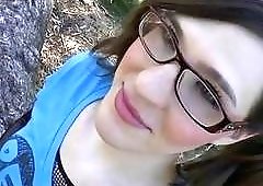 Cute and nerdy tranny teen gapes her tight little ass