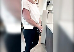 Public Masturbating and Braless Errands Then urinated on Floor