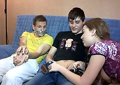 Dashing babe gets roughly fucked by another guy in restless fetishes