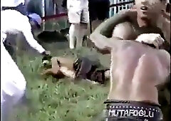 Turkish Wrestlers' Outdoor Muscle Showdown