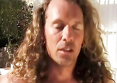 Vintage pair screwing at poolside with large natural breasts