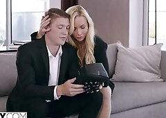 TUSHY Elsa Enjoys Anal with Kayden's Male-toy as this babe Watches