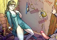 Teacher and student get naughty in a wild video game parody