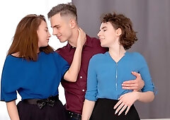 Sensual face and cock sitting