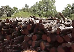 Ginger Redhead Forest Run ended in Dripping Hairy Pussy Outdoor Creampie