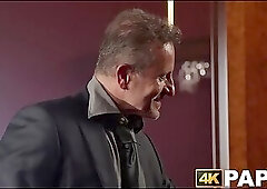 Rich daddy wins a bet and gets to fuck a hot ebony chick Lexi Luv