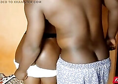 Slutty woman riding her boyfriend on the morning alarm clock