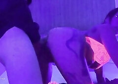 Glow in the darksome Latin chick honey Luna Legend gets her taut cunt banged coarse this Halloween. This babe shows up in her neon pink fishnets willi
