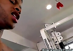 Jocks tight ass takes black rod