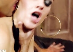 Lascivious Large boobs golden-haired mother i'd like to fuck banged at doggystyle with sexy cum on admirable booty