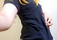 Adorable femboy Fermerino lactates her big boobs after teasing her nipples with a dildo and clamps