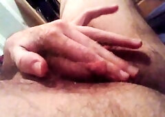 Ftm plays with juicy clitoris close up