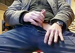 Str8 daddy jerk off in his working place 5