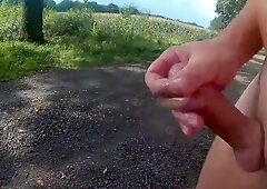 outdoor wanking with cum 6