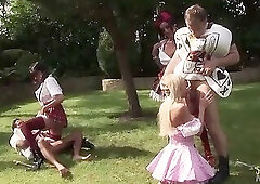This porn is an erotic remake of Alice in Wonderland movie. In this hot scene, a blonde, busty