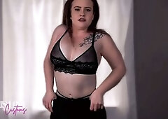 Your super sexy redhead assistant Paris loves cams takes a deep throat blowjob