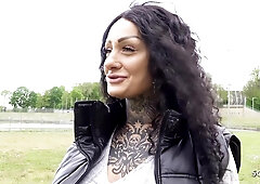 First Anal Sex For Big Tits Tattoo Model Mia Roux At Pickup Casting