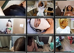 Sarah Vixen and Sheila Daniels in a medical humiliation roleplay behind the scenes
