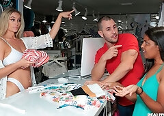 Lusty busty blonde Addie Andrews screwed in the grocery store