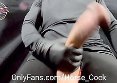 Ambidextrous male stripper with a huge dick strokes it for a cumshot on OnlyFans