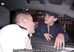 He is driving his car out of papers when the police stop him for a check. He doesn't miss the opportunity to flirt with the cop so this guy can s