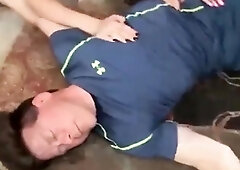 Pizza guy gets scissored from girls