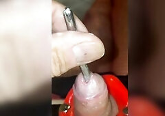 Spun sissy likes to sound her small sissy clitoris for web camera room humiliation