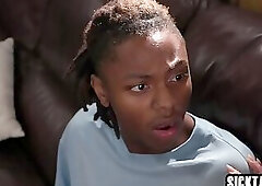 Big tits MILF stepmom having amazing sex wiith her big dick black stepson