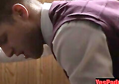 Confessional with a hard hairy horny priest