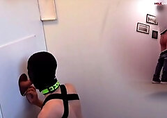 Young guy gets adventurous at the gloryhole, then cameraboy joins for a wild threesome