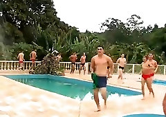 Swarthy Guys Fucking By The Pool