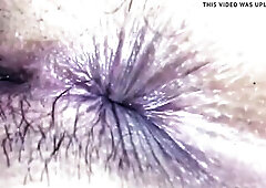 Naughty stinky hirsute anal opening Fart fetish Closeup butt worship