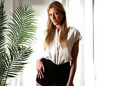 Horny blonde babe has cum all over her beautiful face