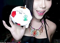 World Cup Oriental ladyboy teen giving a kiss and scoring raw anal sex with her and this tiny knob Thai femboy enjoyed getting her constricted butthol